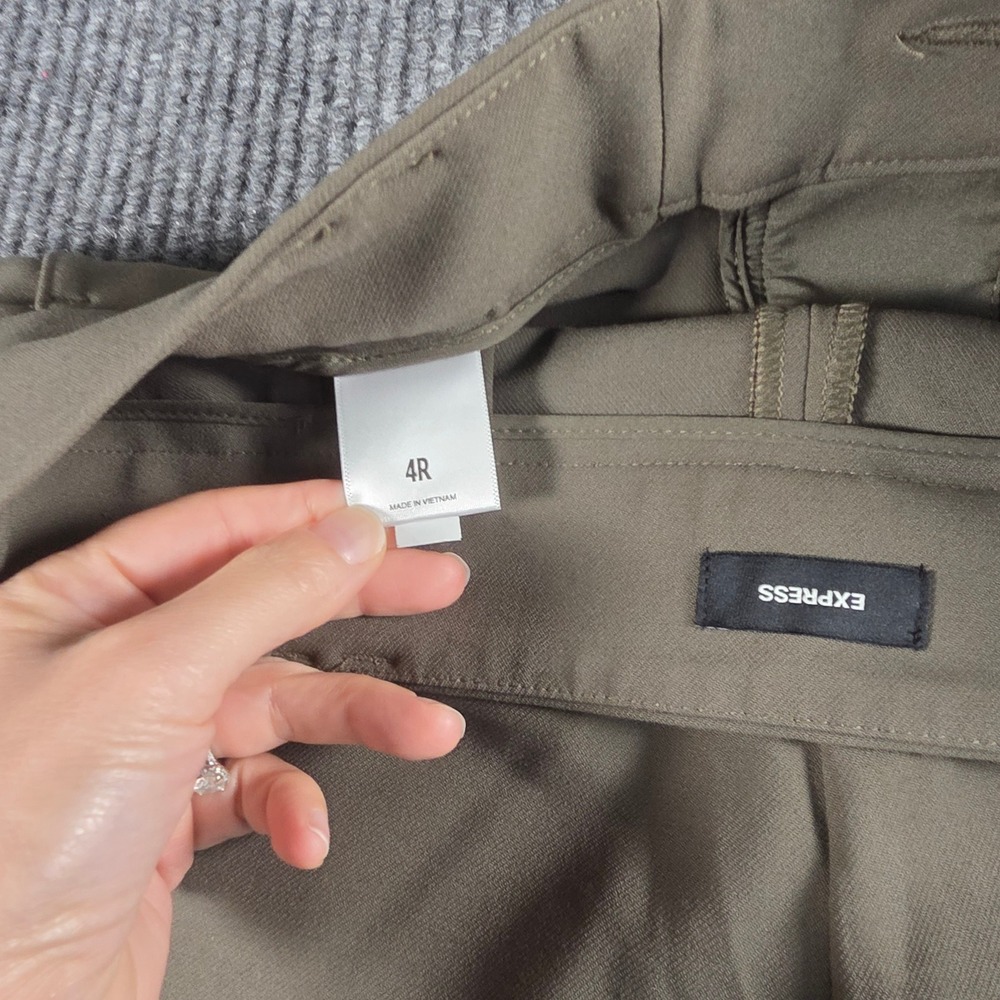 Express Womens Olive Green High Waisted Cargo Tapered Utility Pants Size 4R - Picture 7 of 8